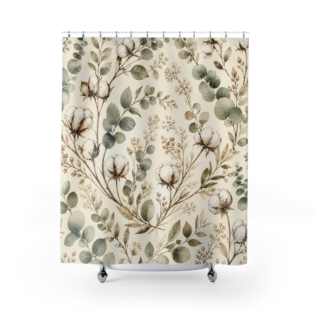Eucalyptus Green Leaf Shower Curtain
