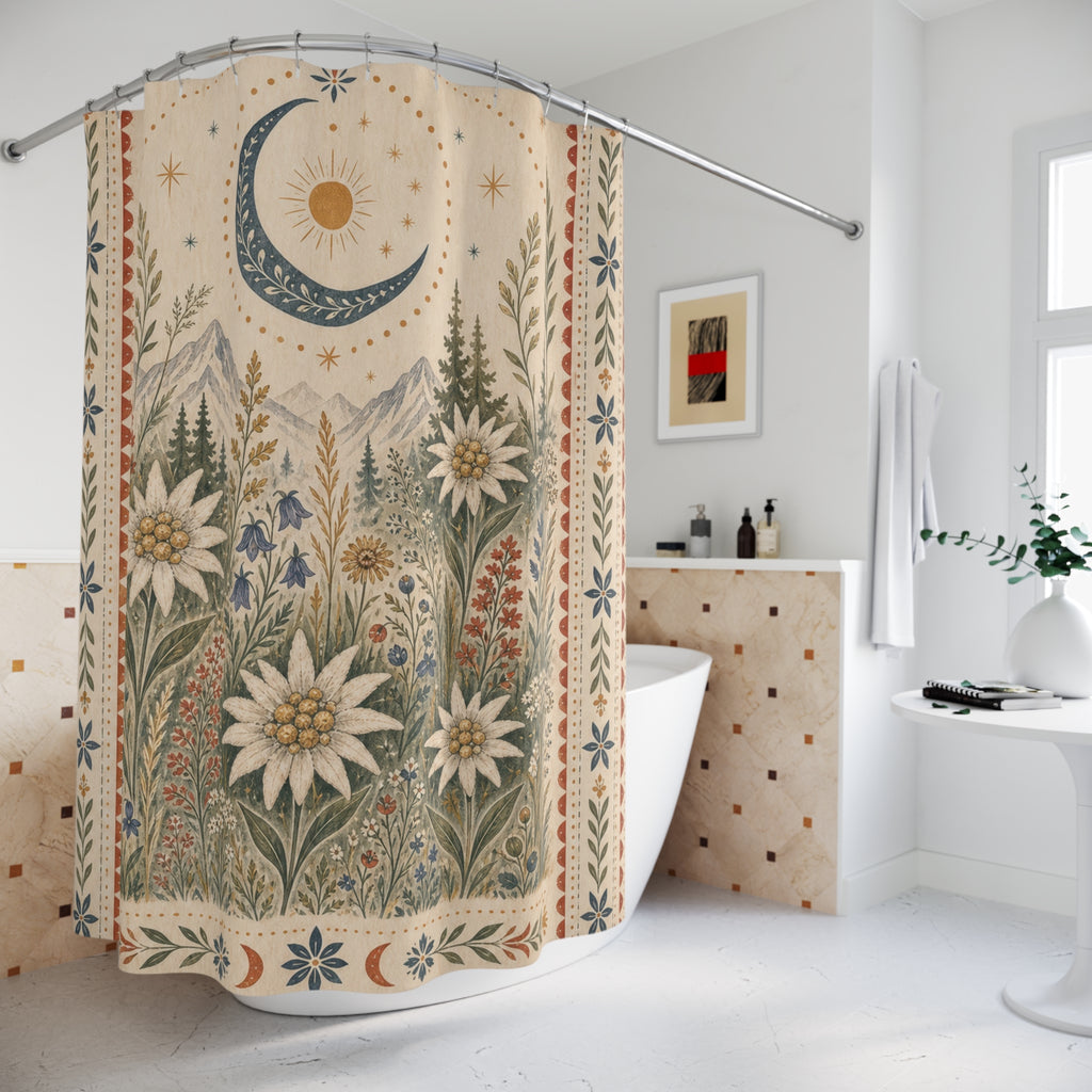 Framed Wildflower Moon Shower Curtain