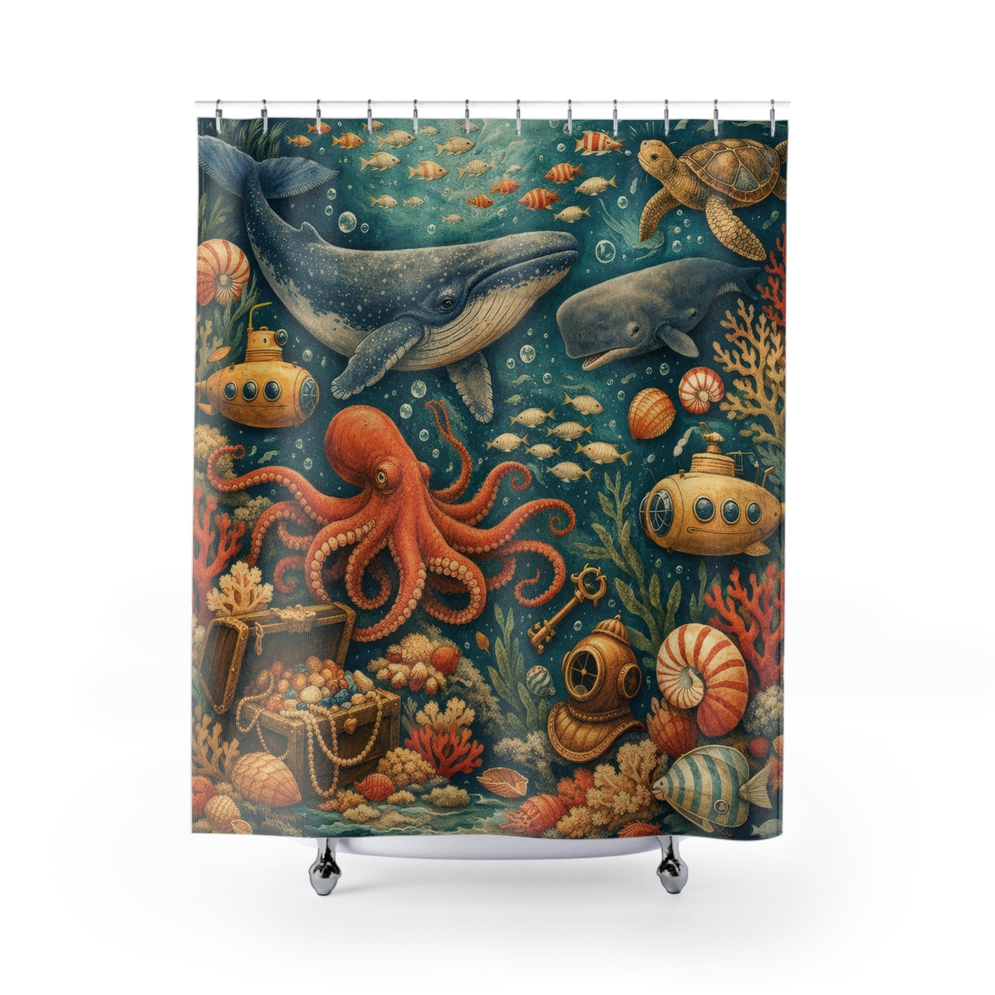 Kids Ocean Shower Curtain – Underwater Adventure