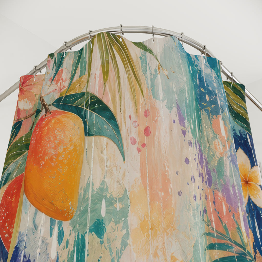 Mango Palm Monsoon Shower Curtain