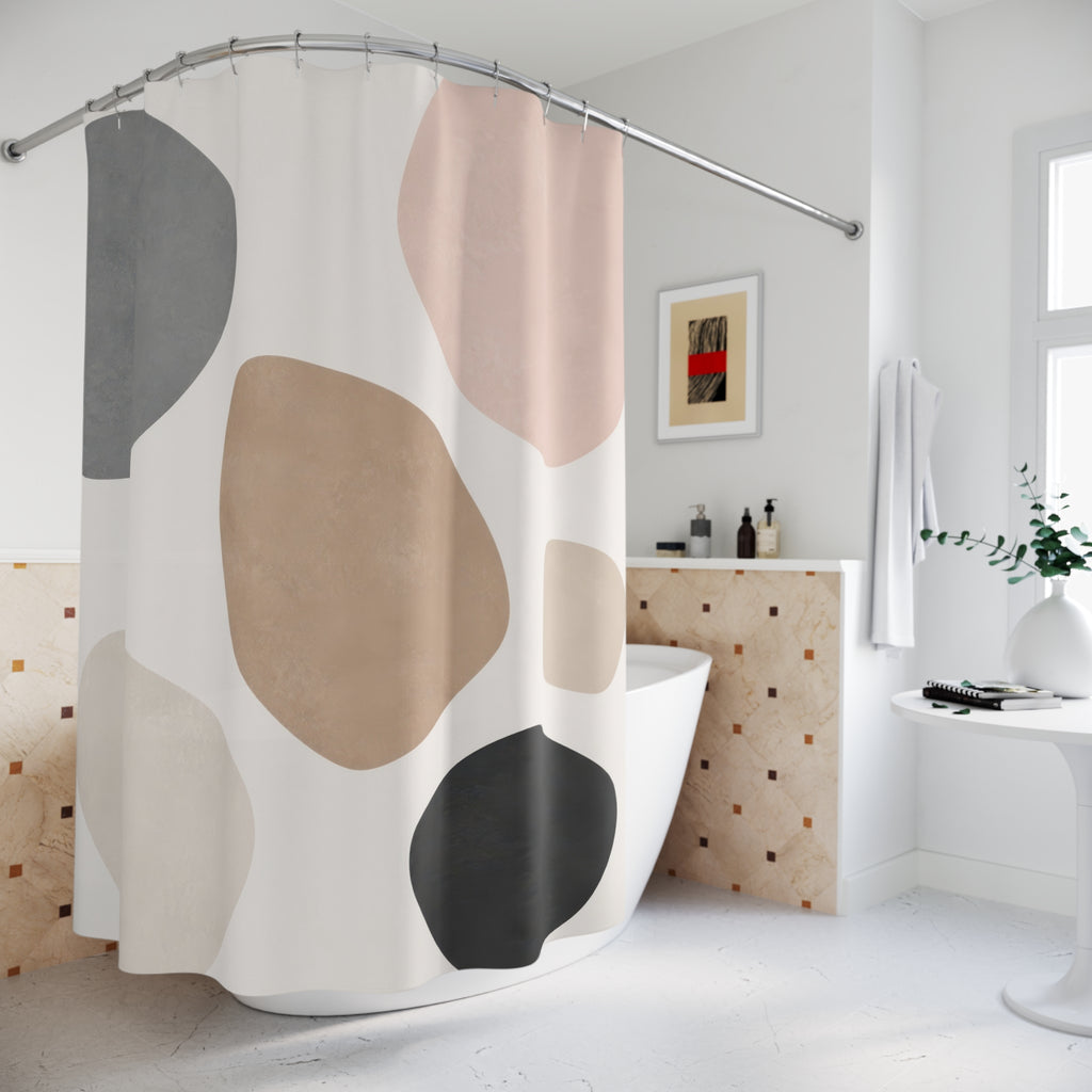 Organic Pebble Shape Shower Curtain