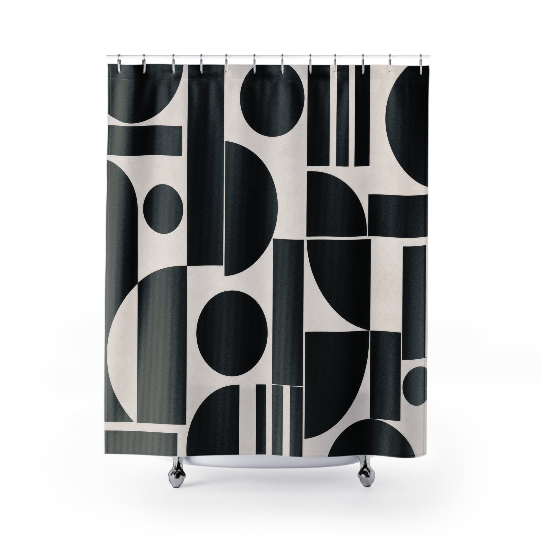 Mid Century Geometric Circle Shower Curtain