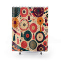 Colorful Paper Rosette Maximalist Shower Curtain