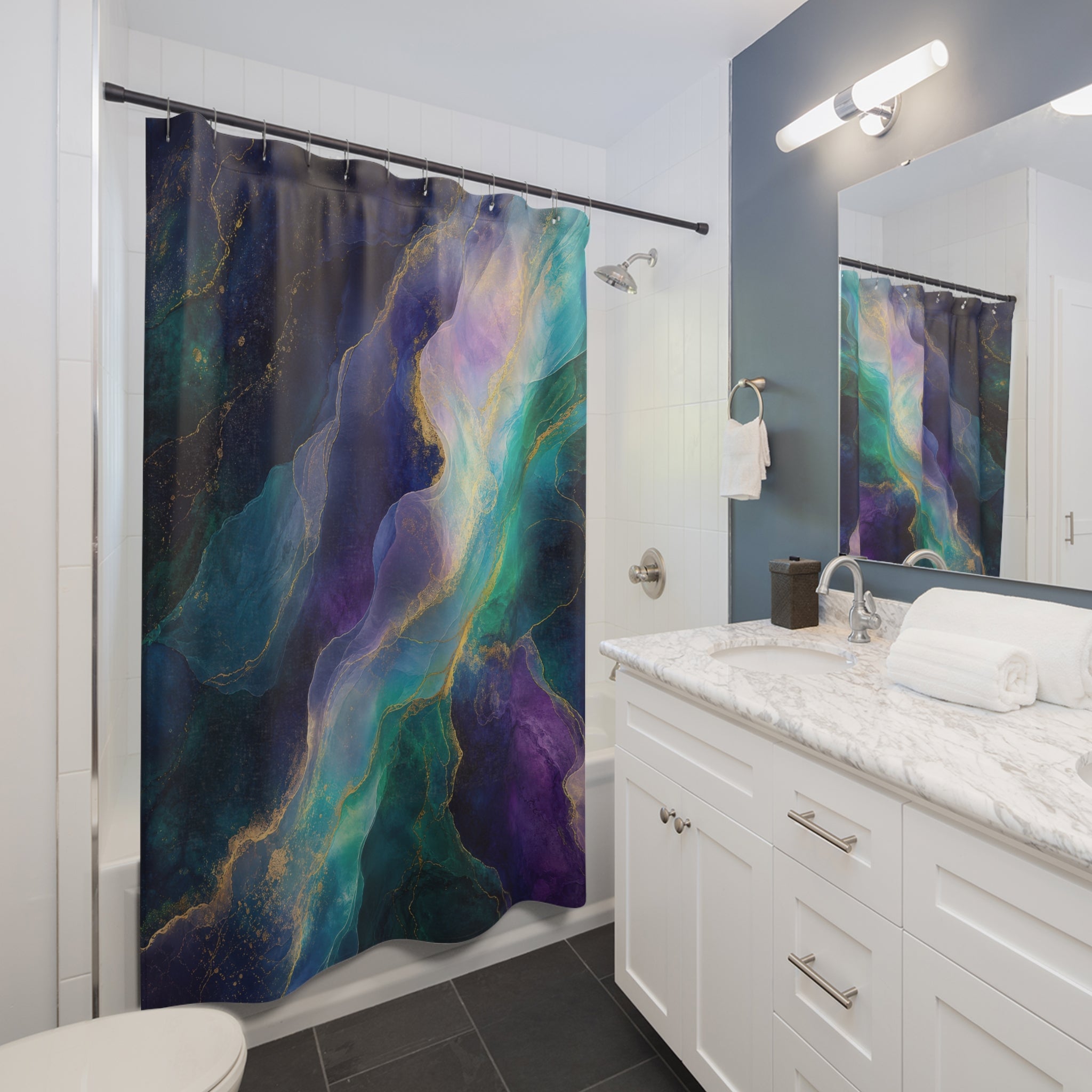 Opal Aurora Abstract Shower Curtain
