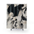 Black White Torn Paper Collage Shower Curtain