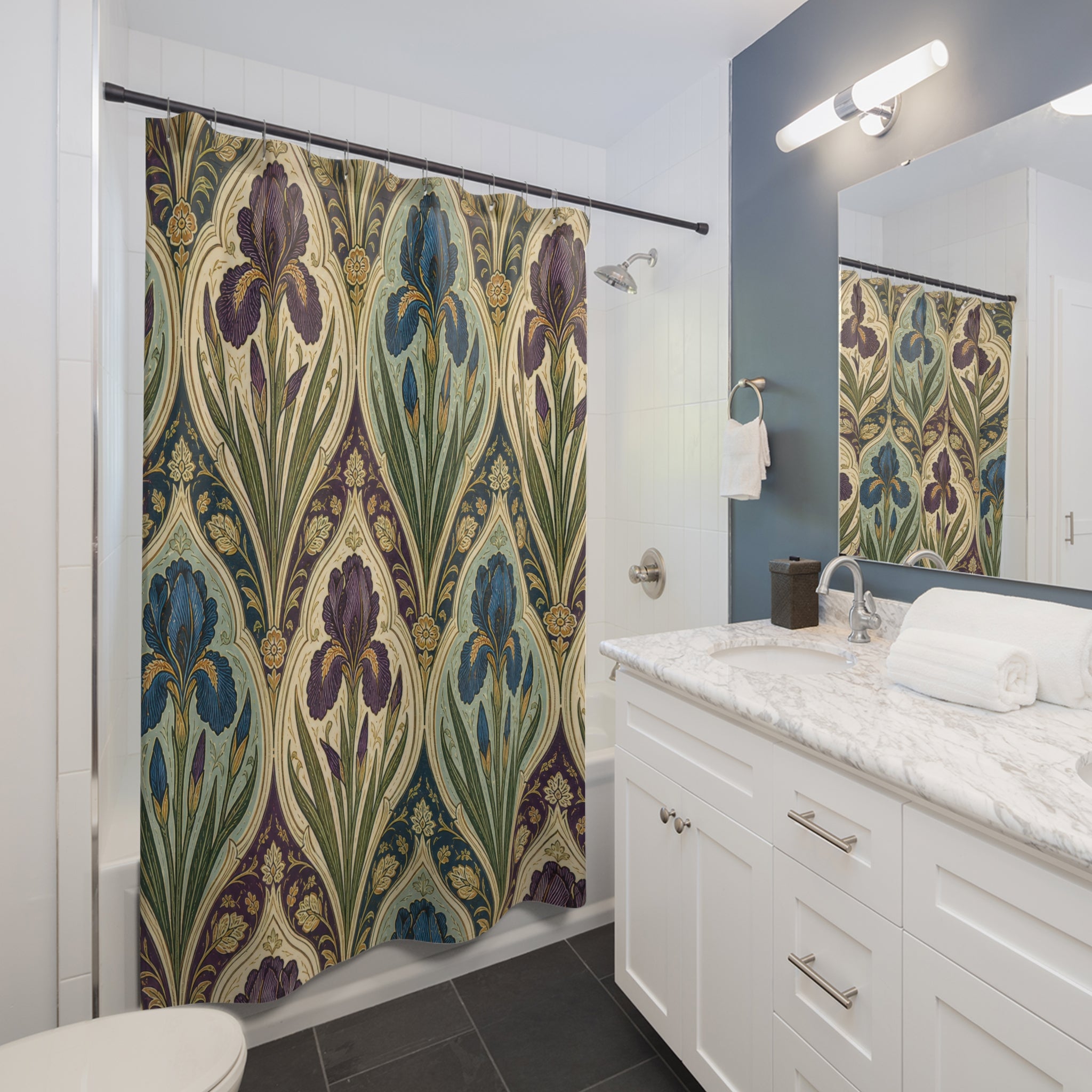 William Morris Iris Ogee Shower Curtain