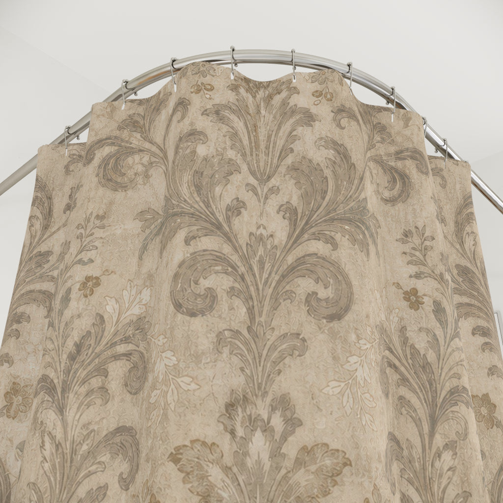 Gray Damask Shower Curtain