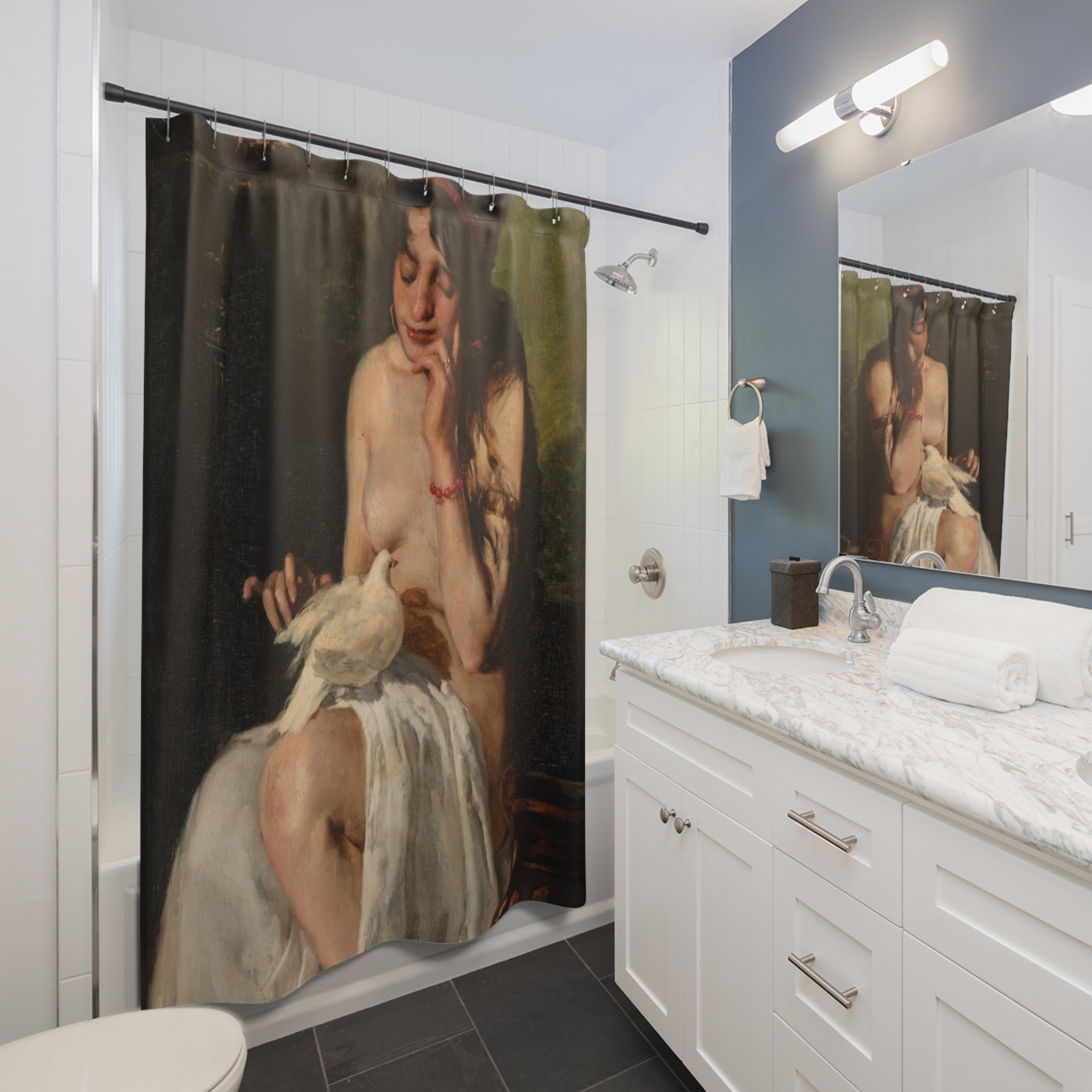 Vintage Art Shower Curtain: Sorolla Figure