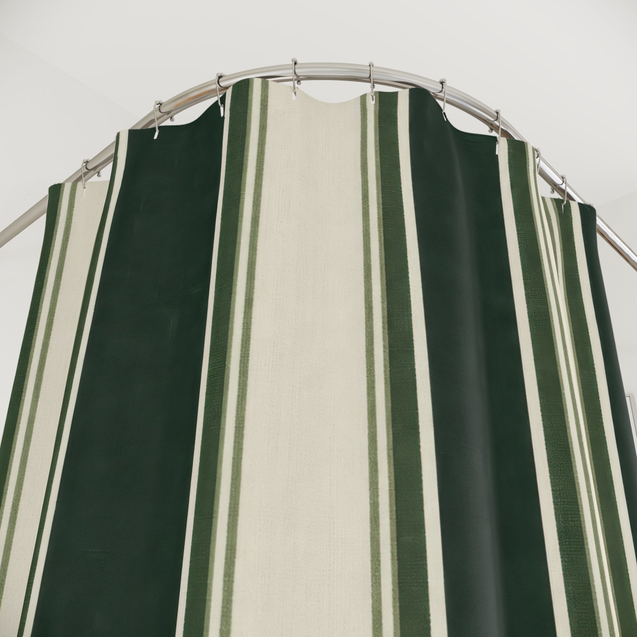 Dark Pine Stripe Shower Curtain