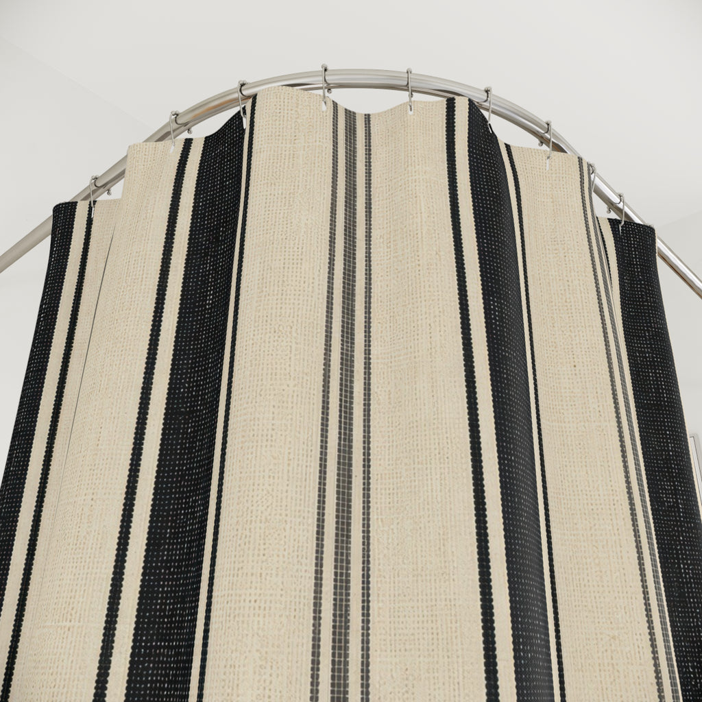 Bold Black Stripe Shower Curtain