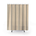 Taupe Ticking Stripe Shower Curtain