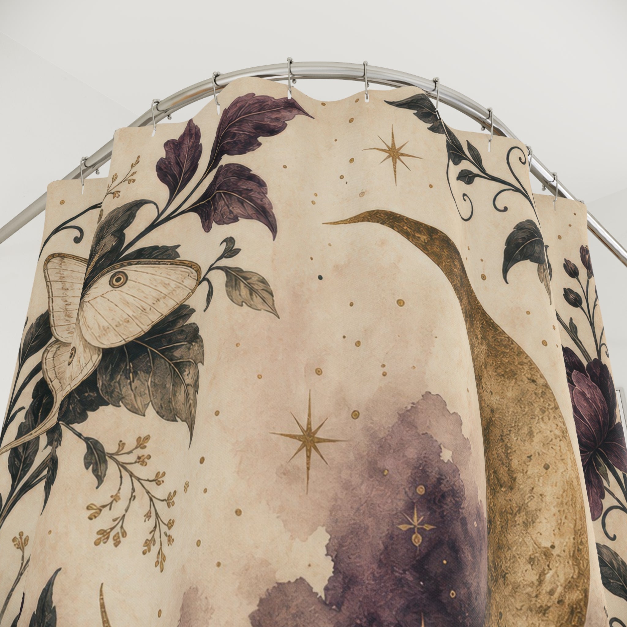 Witchy Moon Celestial Shower Curtain