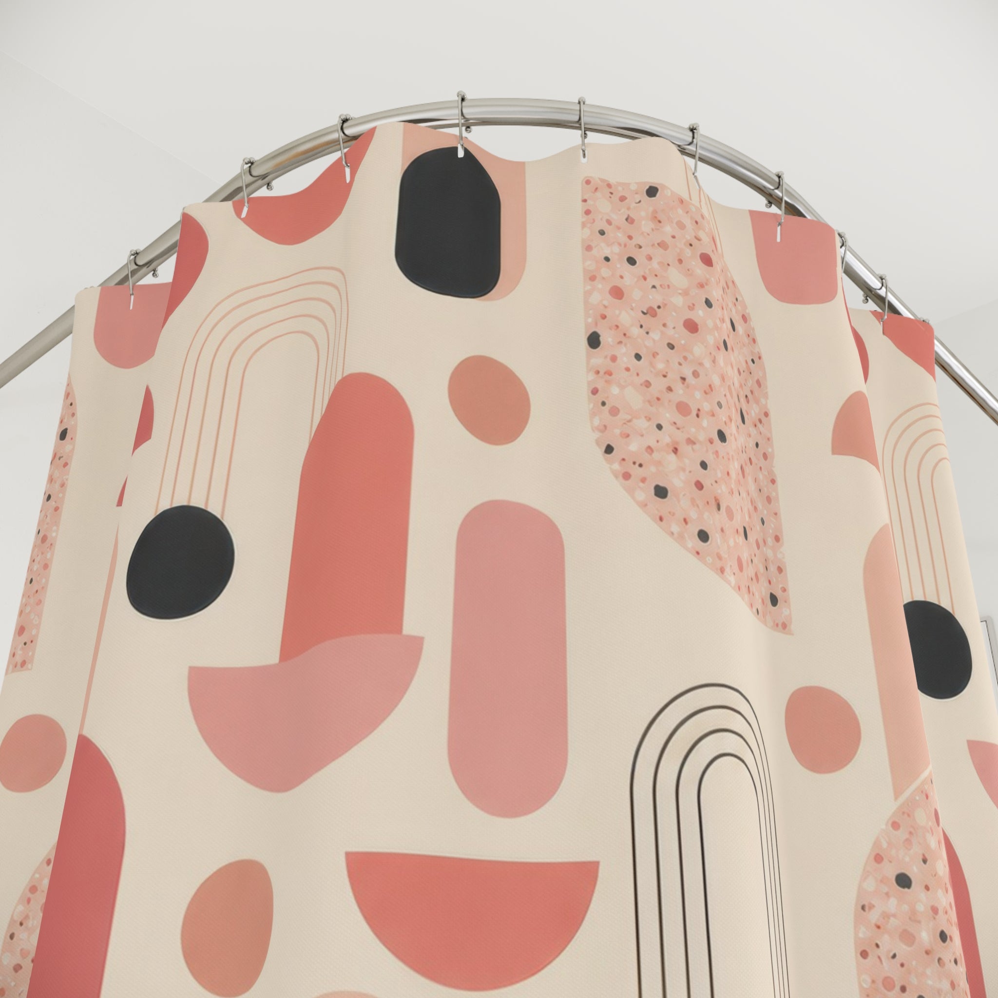 Mid Century Modern Pink Shower Curtain