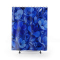 Blue Floral Shower Curtain, Deep Blue Botanical Bathroom Decor, Blue Floral Bath Curtain, Guest Bath Decor, Small Bathroom Decor, Home Decor