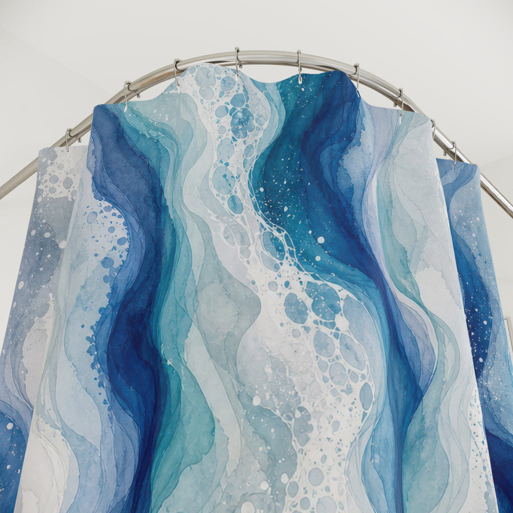 Blue Teal Ocean Shower Curtain