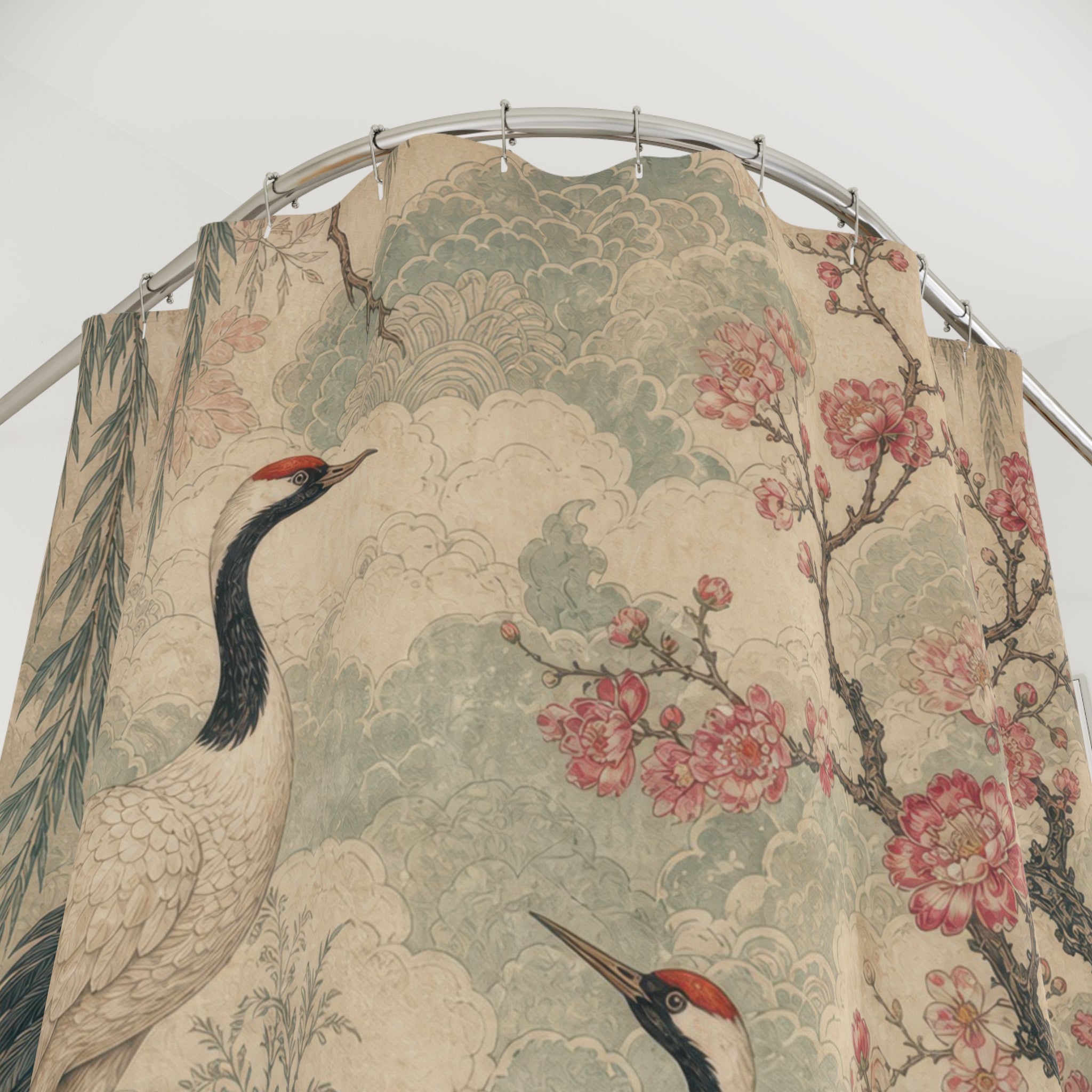 Edwardian Chinoiserie Crane Shower Curtain
