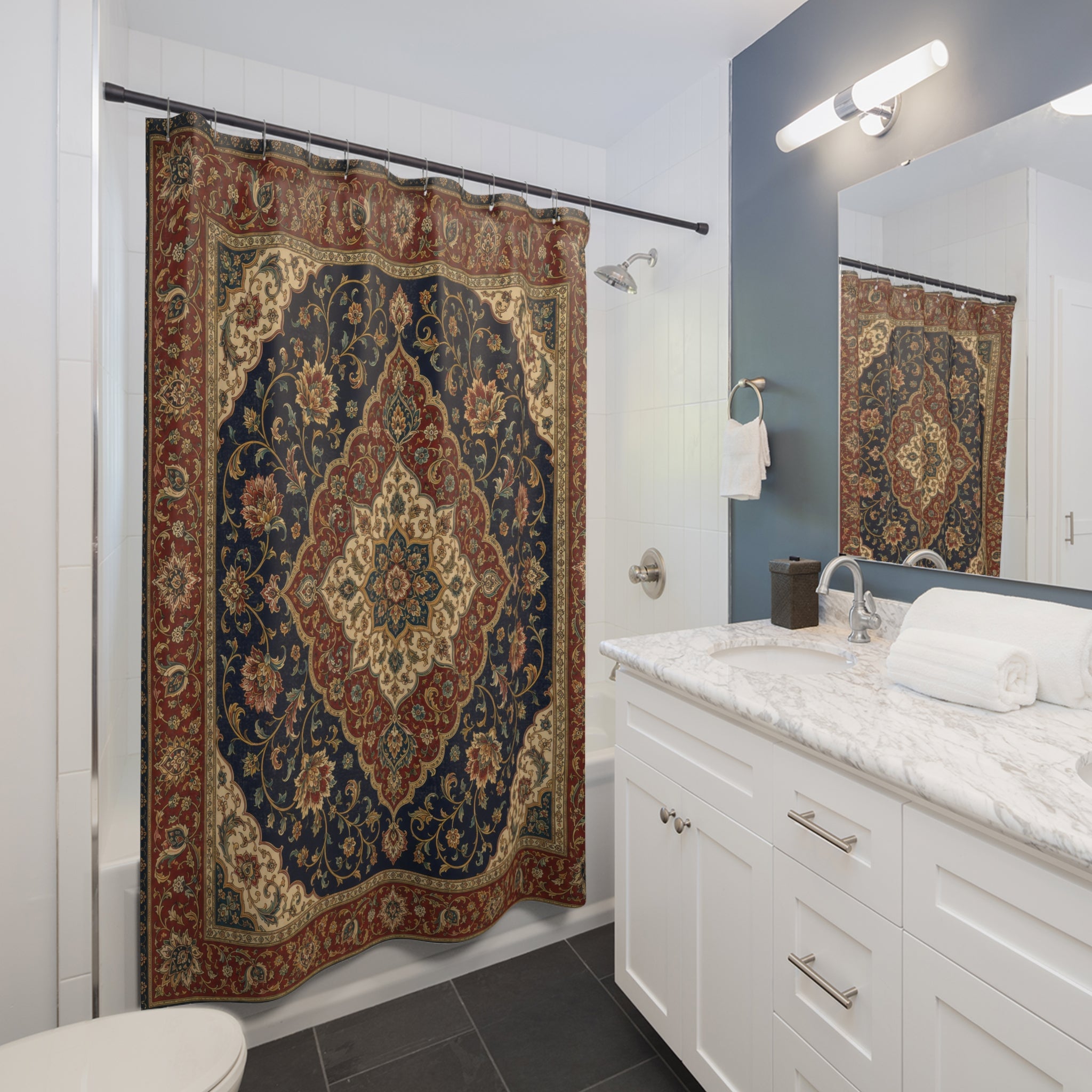 Persian Shower Curtain: Vintage Boho Medallion