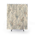 French Country Floral Blue Shower Curtain
