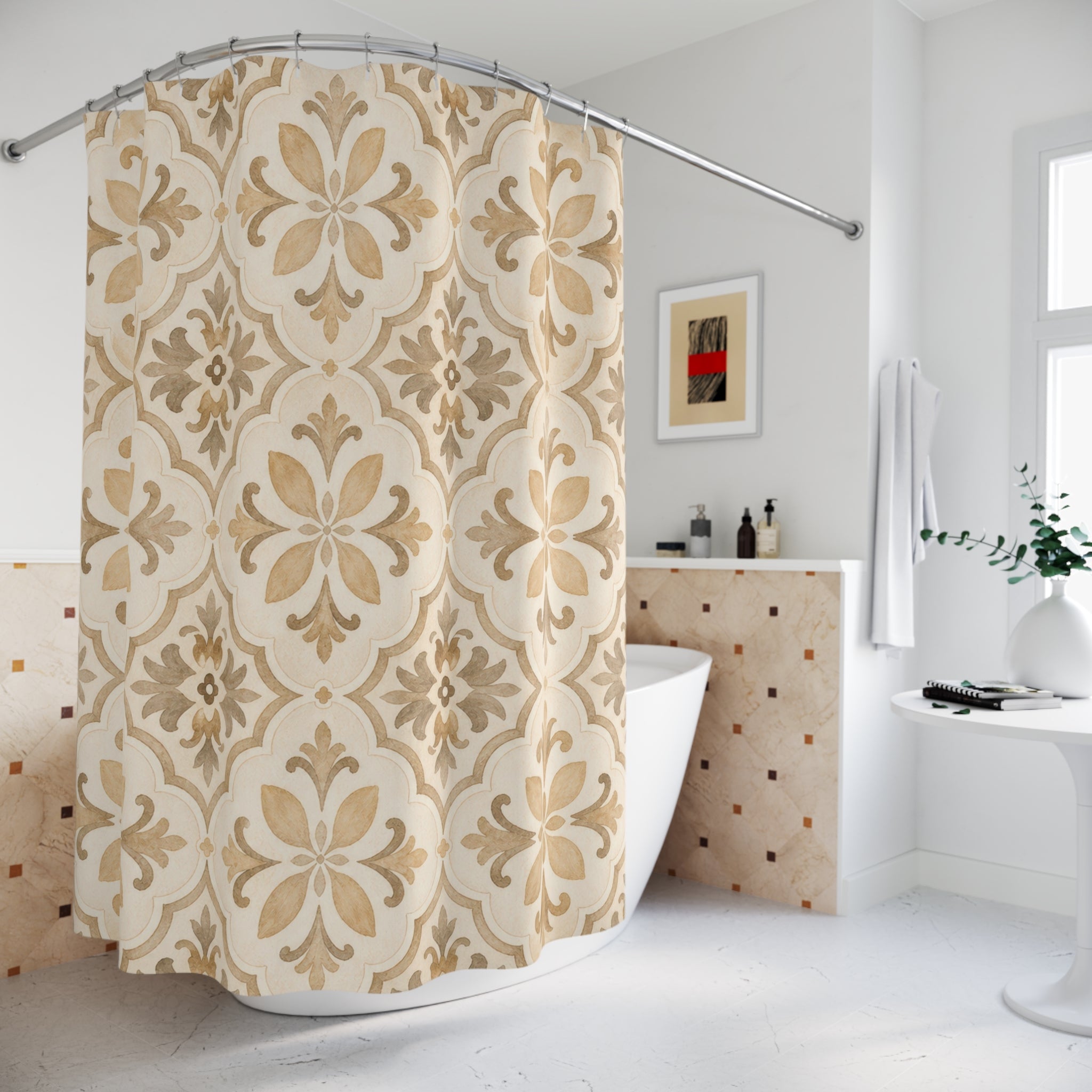 Vintage Tile Medallion Shower Curtain