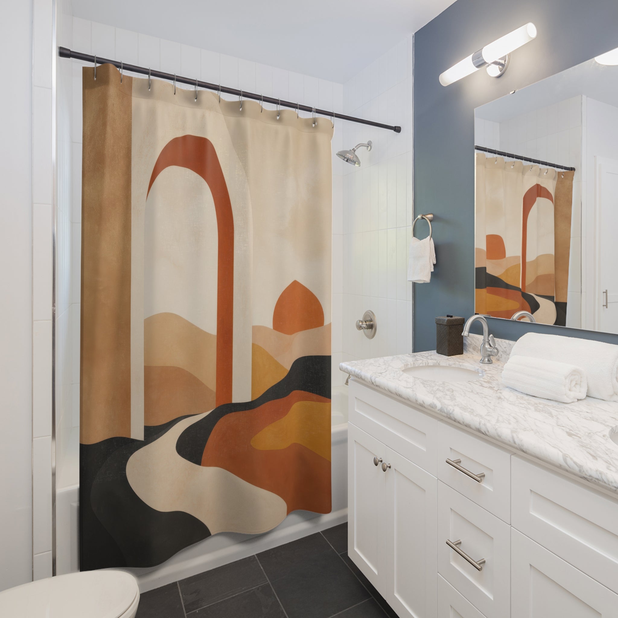 Sunwashed Modern Arches Shower Curtain