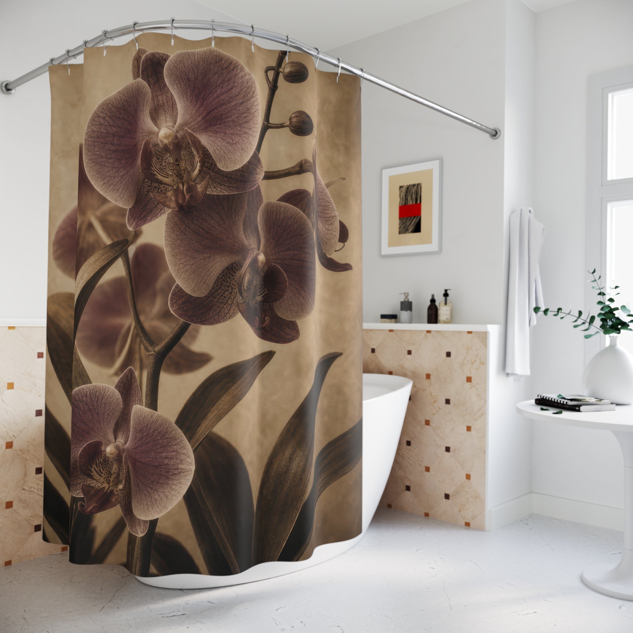 Vintage Orchid Photo Shower Curtain