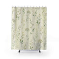 Celery Floral Stripe Shower Curtain