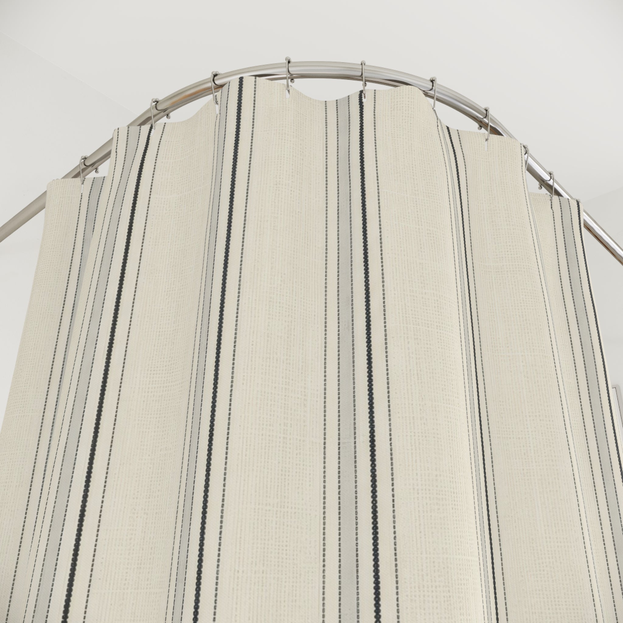 Black Pinstripe Shower Curtain