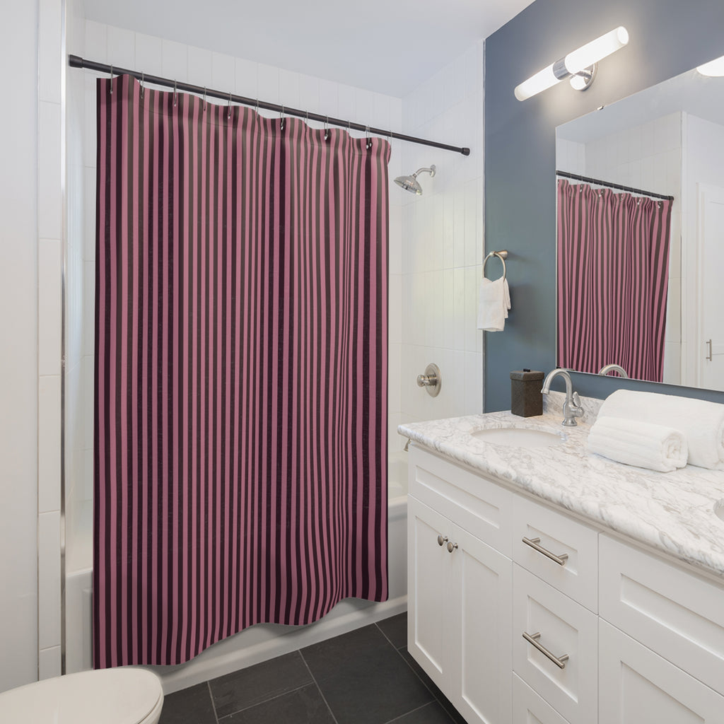 Purple and Pink Cabana Stripe Shower Curtain