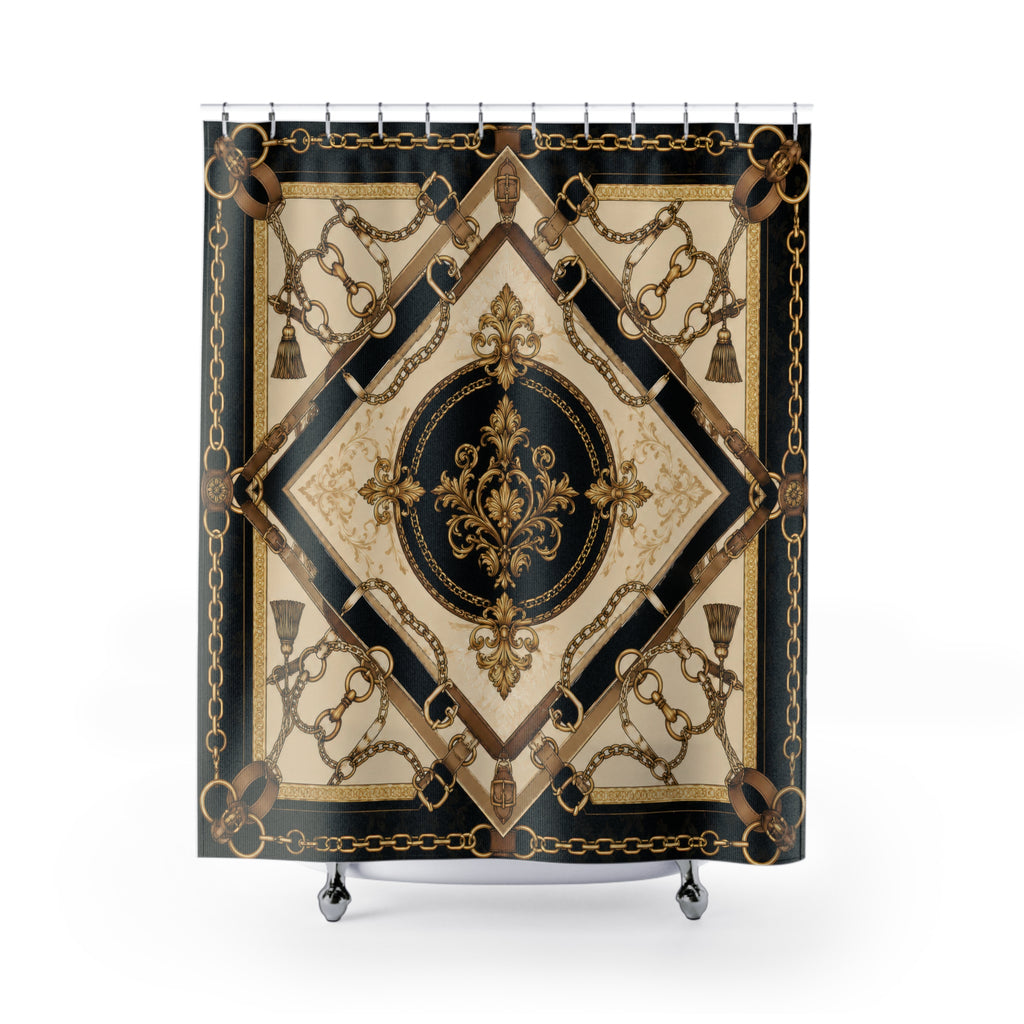 Designer Shower Curtain: Baroque Equestrian
