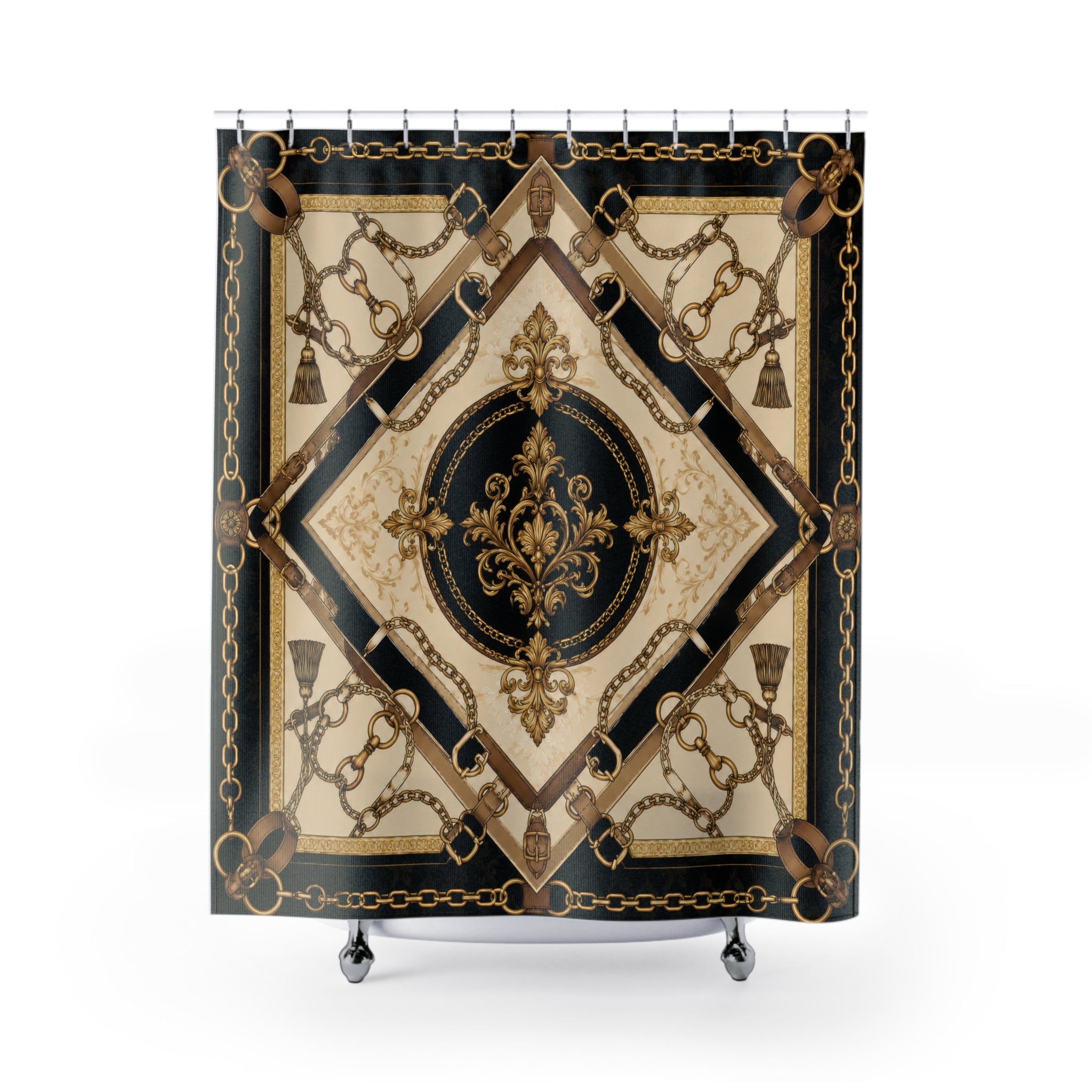 Designer Shower Curtain: Baroque Equestrian