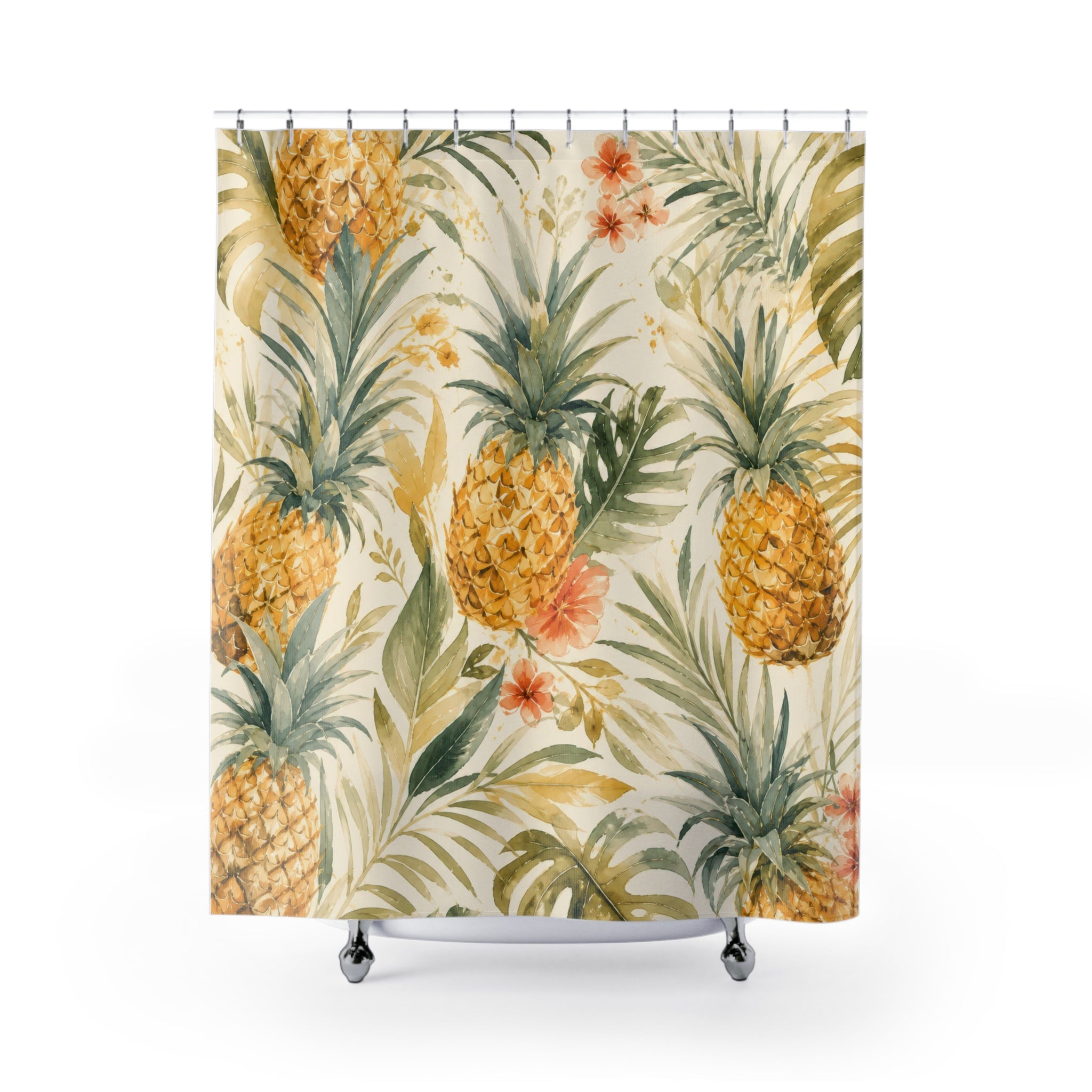 Painterly Pineapple Shower Curtain