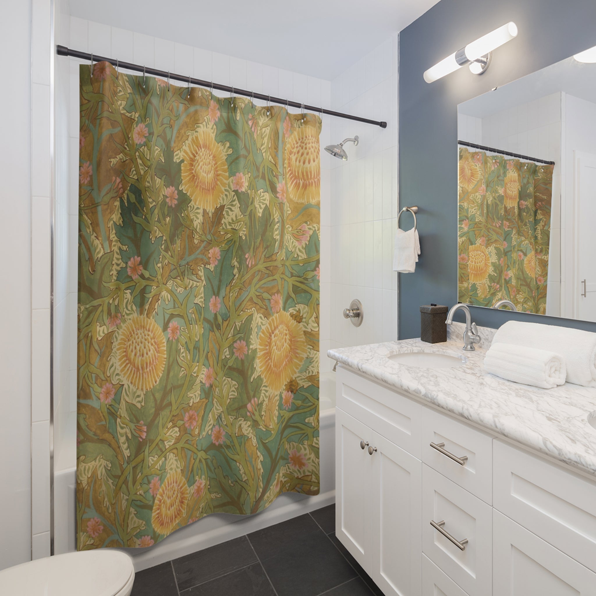 Art Nouveau Chrysanthemum Shower Curtain