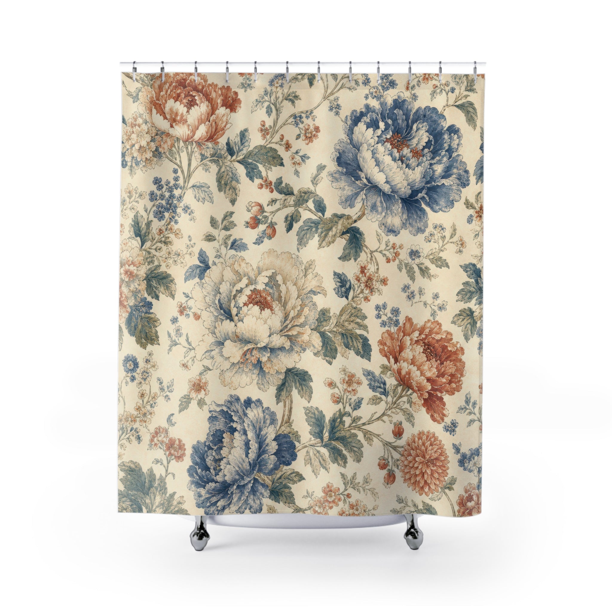 Vintage Peony Chrysanthemum Shower Curtain