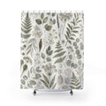 Green Herbarium Shower Curtain