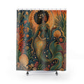 Brown Mermaid Shell Garden Shower Curtain