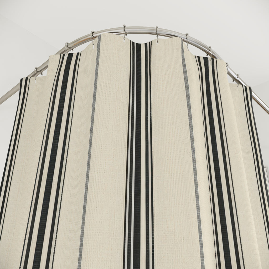 Architectural Black Stripe Shower Curtain