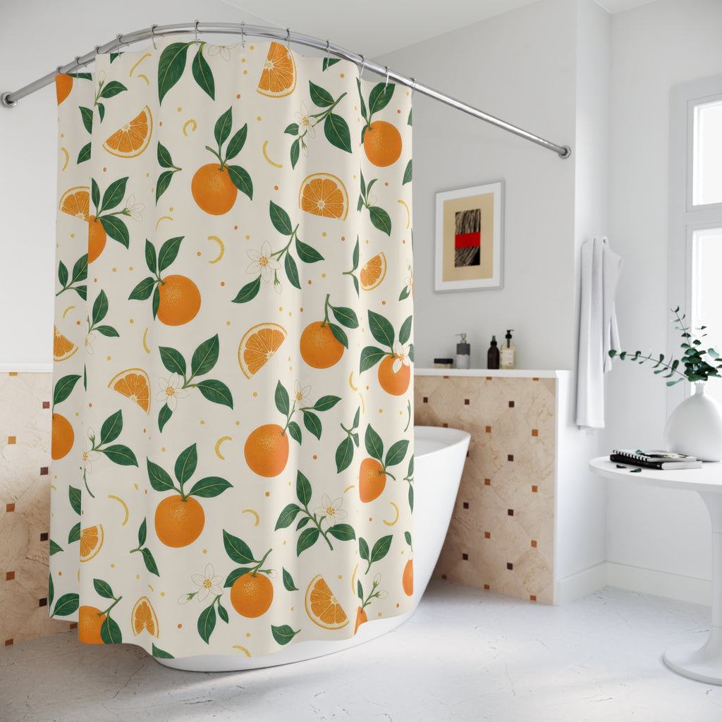 Citrus Fruit Orange Shower Curtain: Citrus Fruit Shower Curtai
