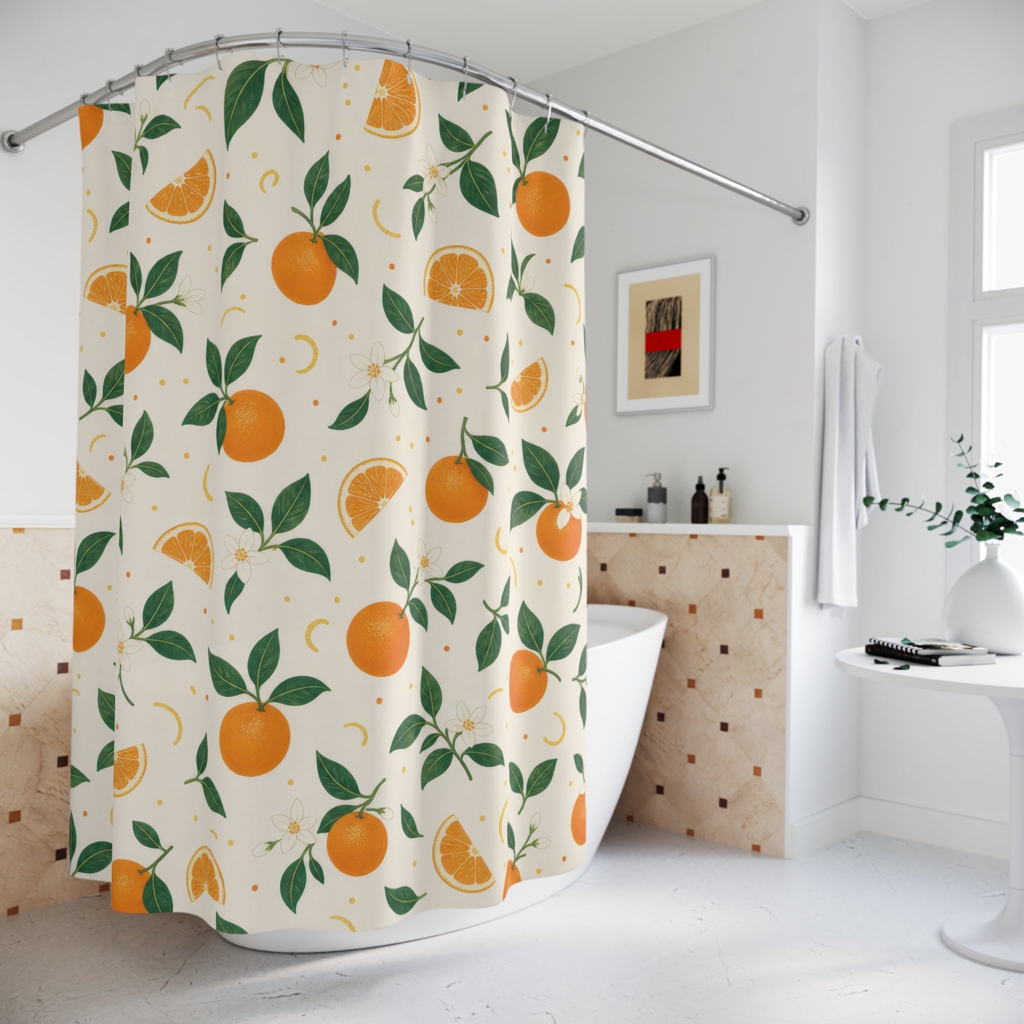 Citrus Fruit Orange Shower Curtain: Citrus Fruit Shower Curtai