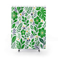 Kelly Botanical Green White Shower Curtain