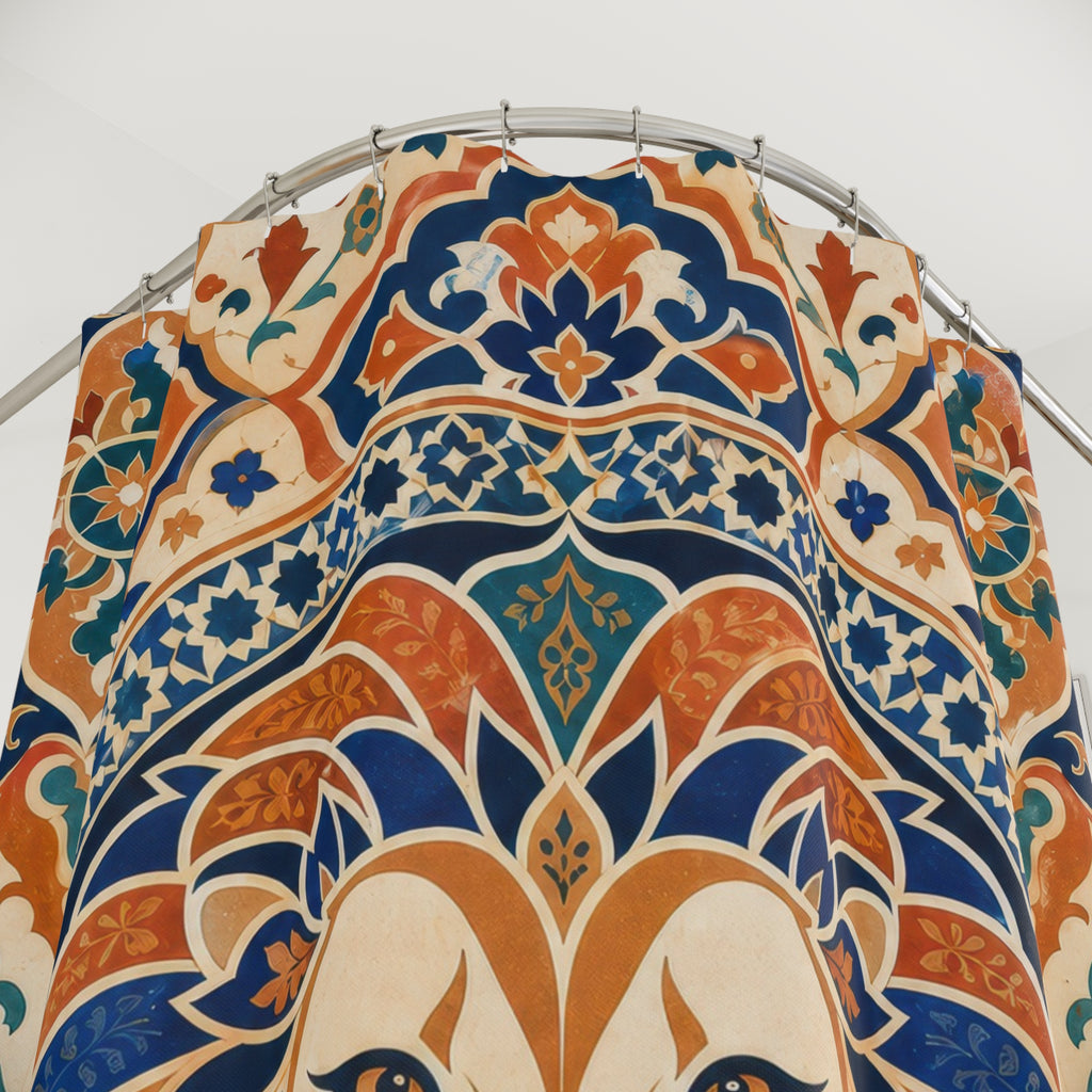 Moroccan Medallion Animal Portrait Shower Curtain