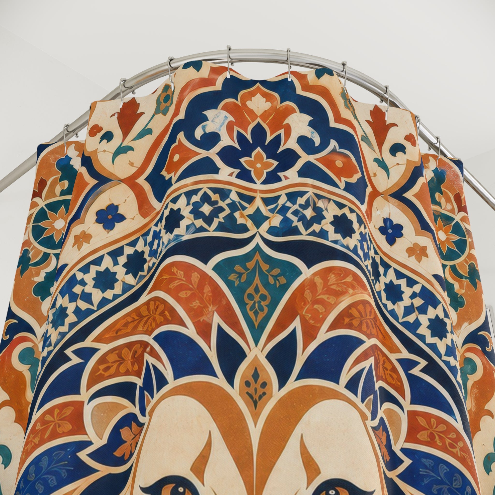 Moroccan Medallion Animal Portrait Shower Curtain