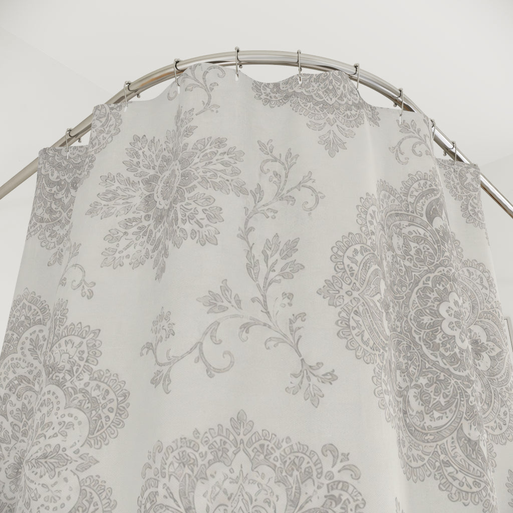 Pale Damask Medallion Shower Curtain
