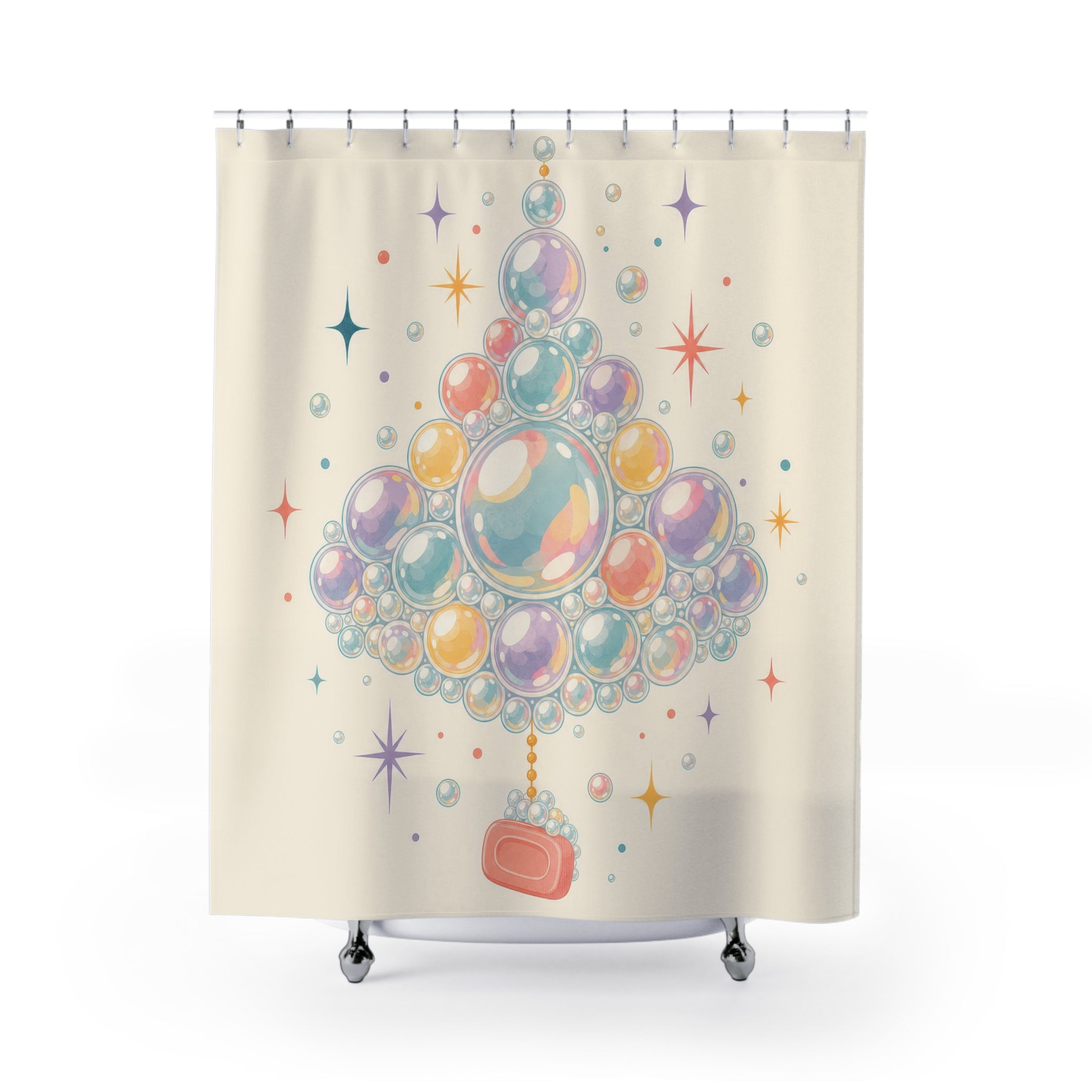 Soap Bubble Jewel Shower Curtain