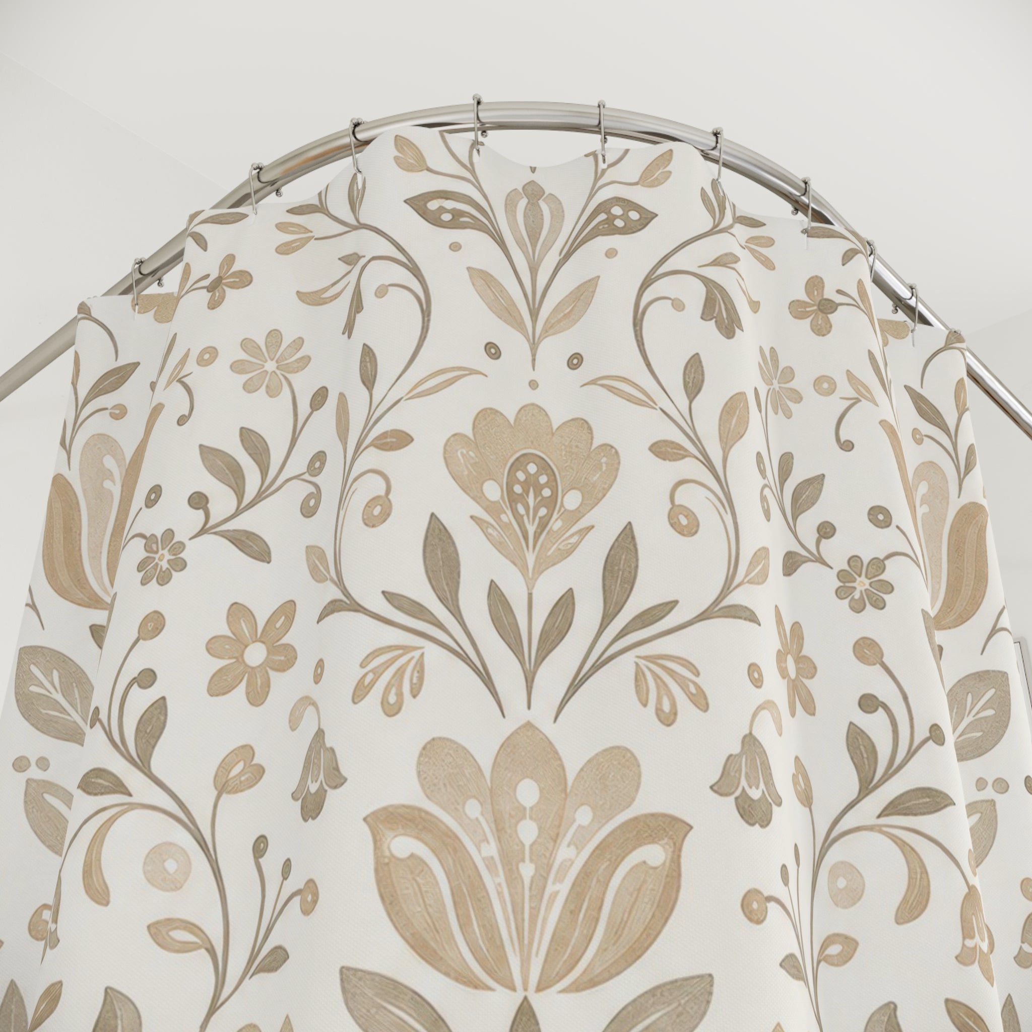 Folk Floral Botanical Shower Curtain