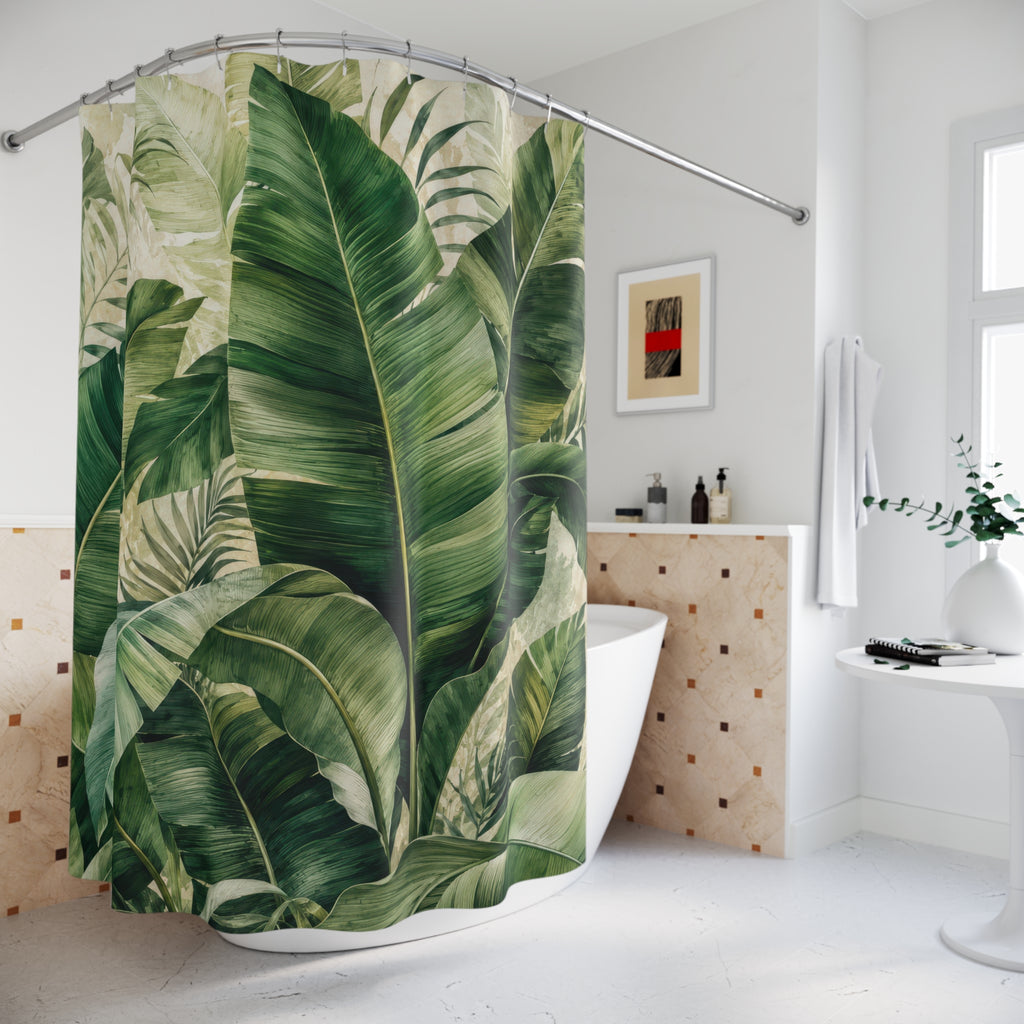 Banana Leaf Shower Curtain: Tropical Green