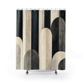 Beige Ivory Arch Stripe Shower Curtain