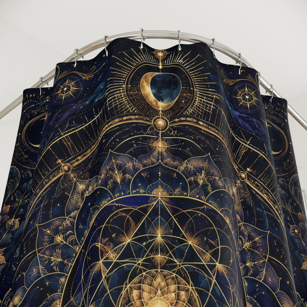 Celestial Mandala Shower Curtain: Sacred Geometry