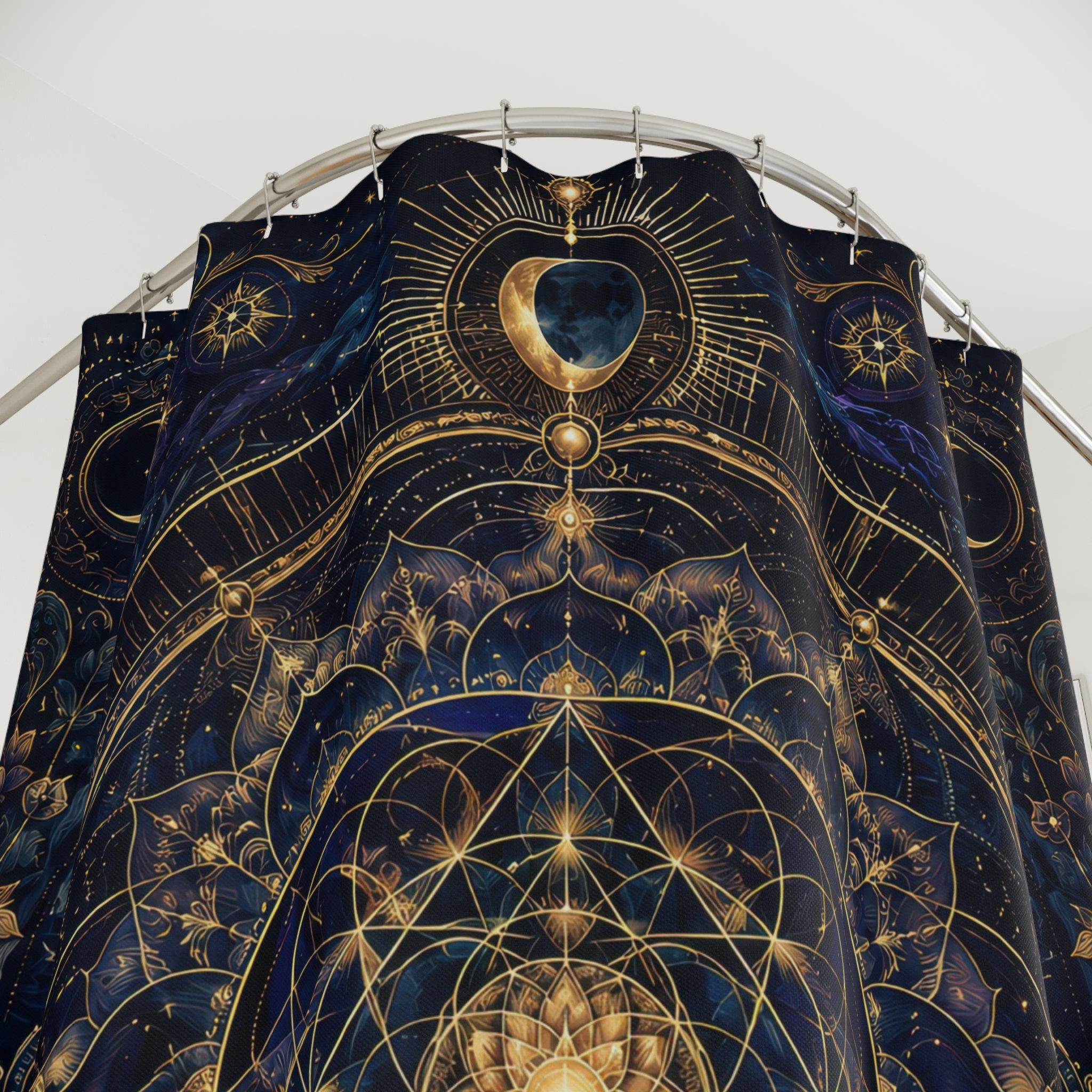 Celestial Mandala Shower Curtain: Sacred Geometry