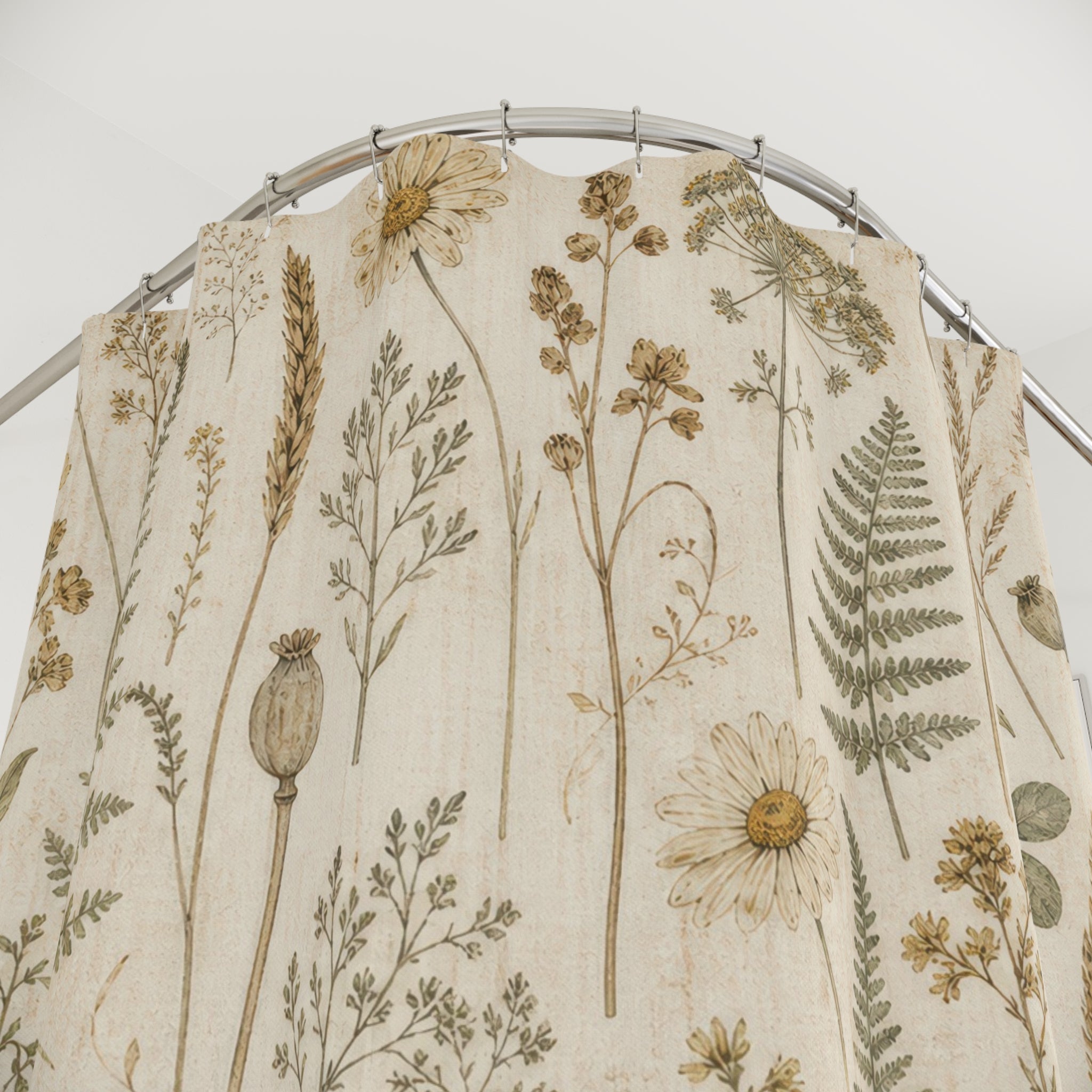 Pressed Herbarium Botanical Shower Curtain