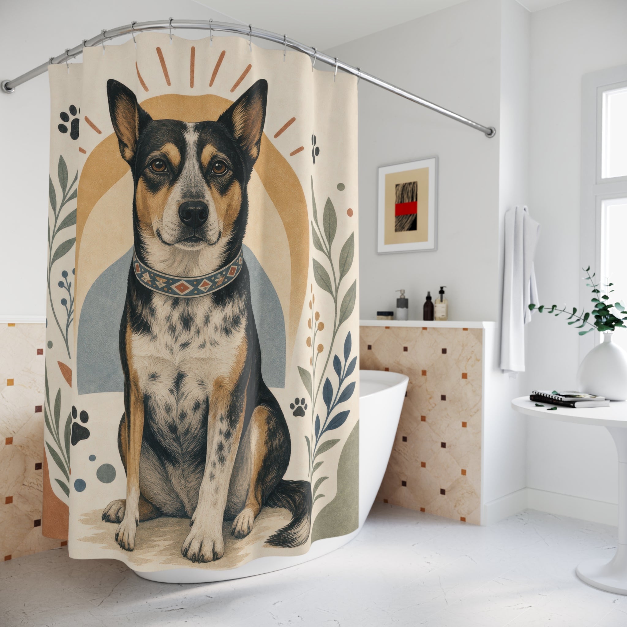 Pet Dog Shower Curtain: Pet Shower Curtain